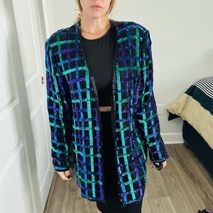 Niteline Black and Blue Sequin Blazer